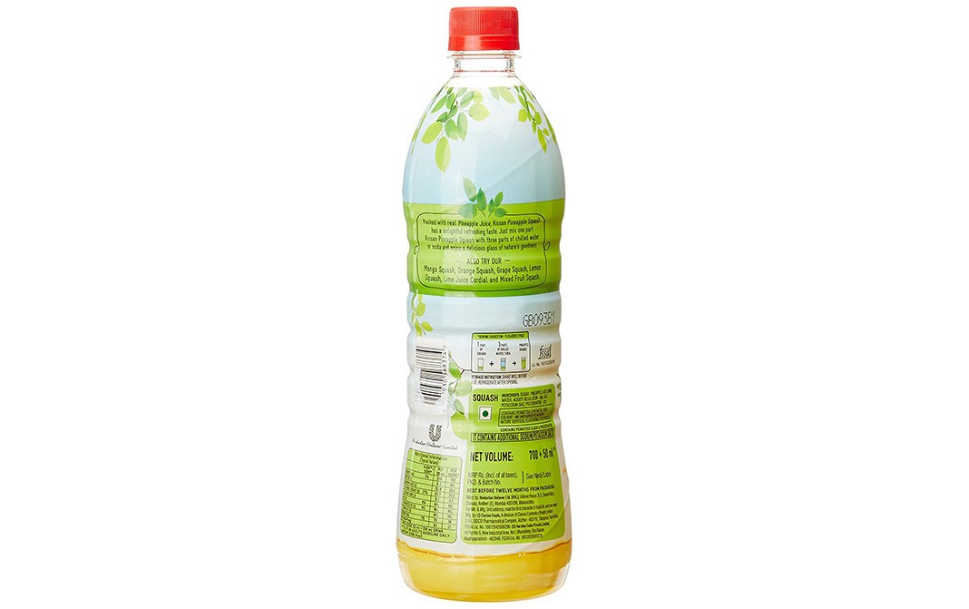 Kissan Pineapple Squash    Plastic Bottle  750 millilitre